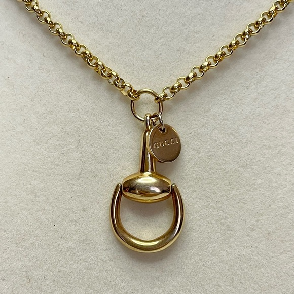 Upcycled Gucci Gold Horsebit Rolo Chain Necklace - Picture 3 of 4
